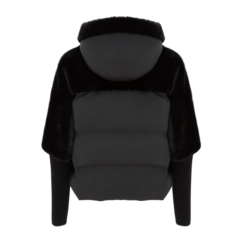 Cesare Gaspari Oversized Faux Fur Jacket Black Dames