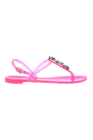 Fluo pink rubber thong sandals