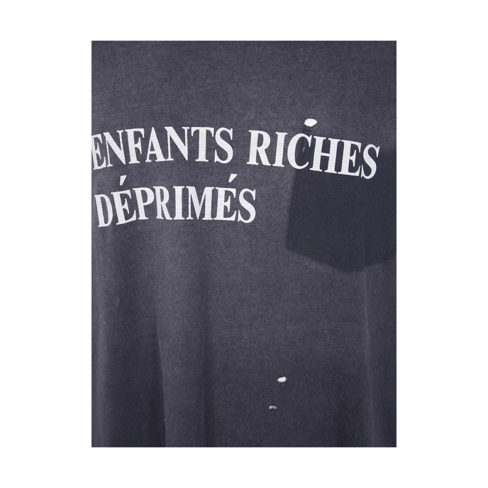 Enfants Riches Déprimés Zwart Logo Print Crew Neck T-shirt Black Heren