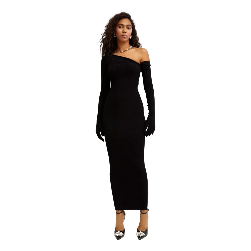 Jean Paul Gaultier Women's Black Asymmetric Neck Maxi Dress - Maxi Dresses - S - Dresses