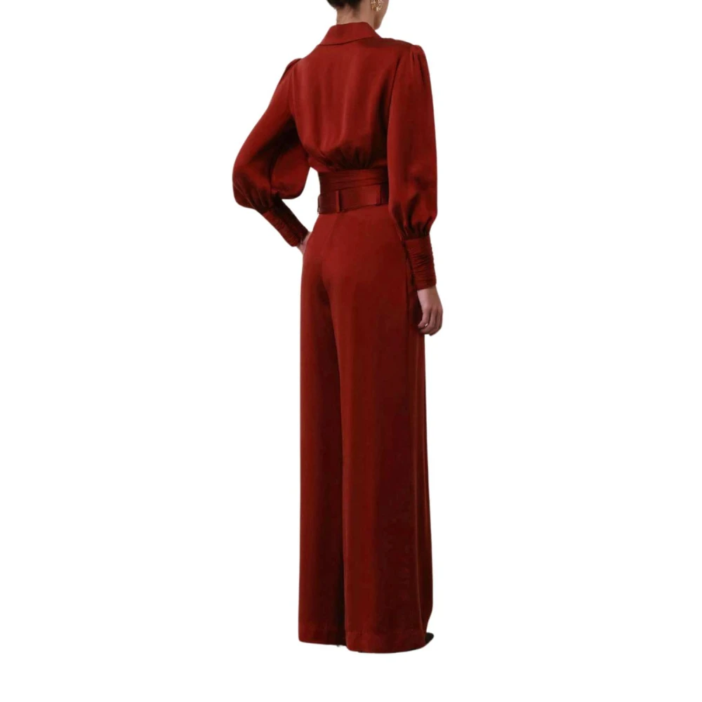 Zimmermann Bourgondische Zijden Wijde Broek Red Dames
