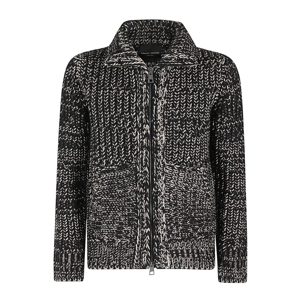 Roberto Collina Alpaca Wol Baby Bomber Jas Black Heren