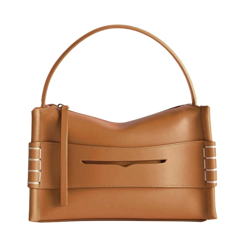 Jw Anderson Women's Brown Leather Loafer Bag With Logo