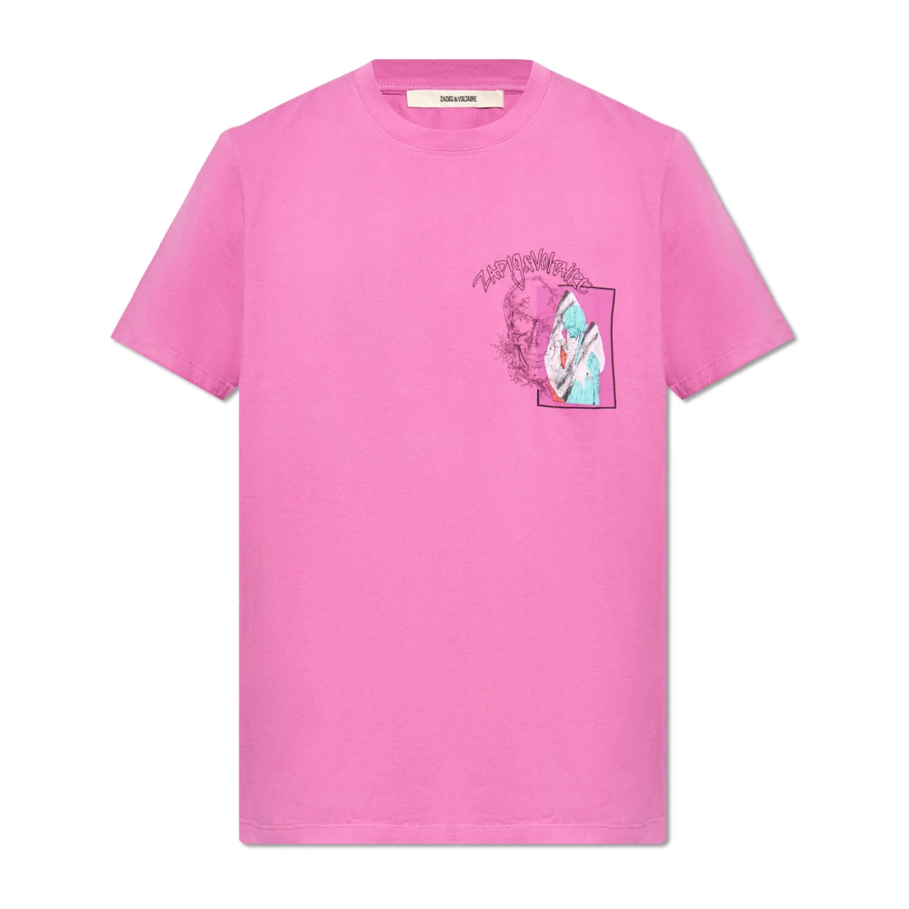 Zadig & Voltaire Ted T-shirt met print Pink Heren