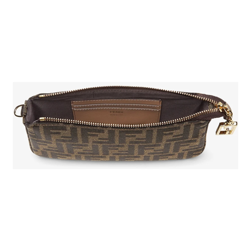 Fendi Bruine Jacquard Schoudertas Brown Dames