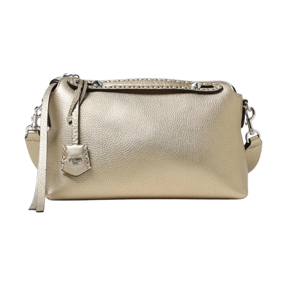 Fendi Grå Metalliskt Läder Crossbody Väska