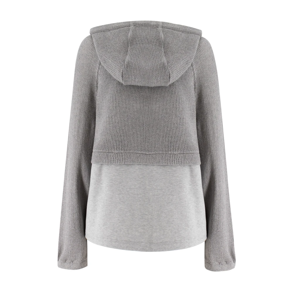 Panicale Dubbelstof Zip Sweatshirt met Verstelbare Capuchon Gray Heren