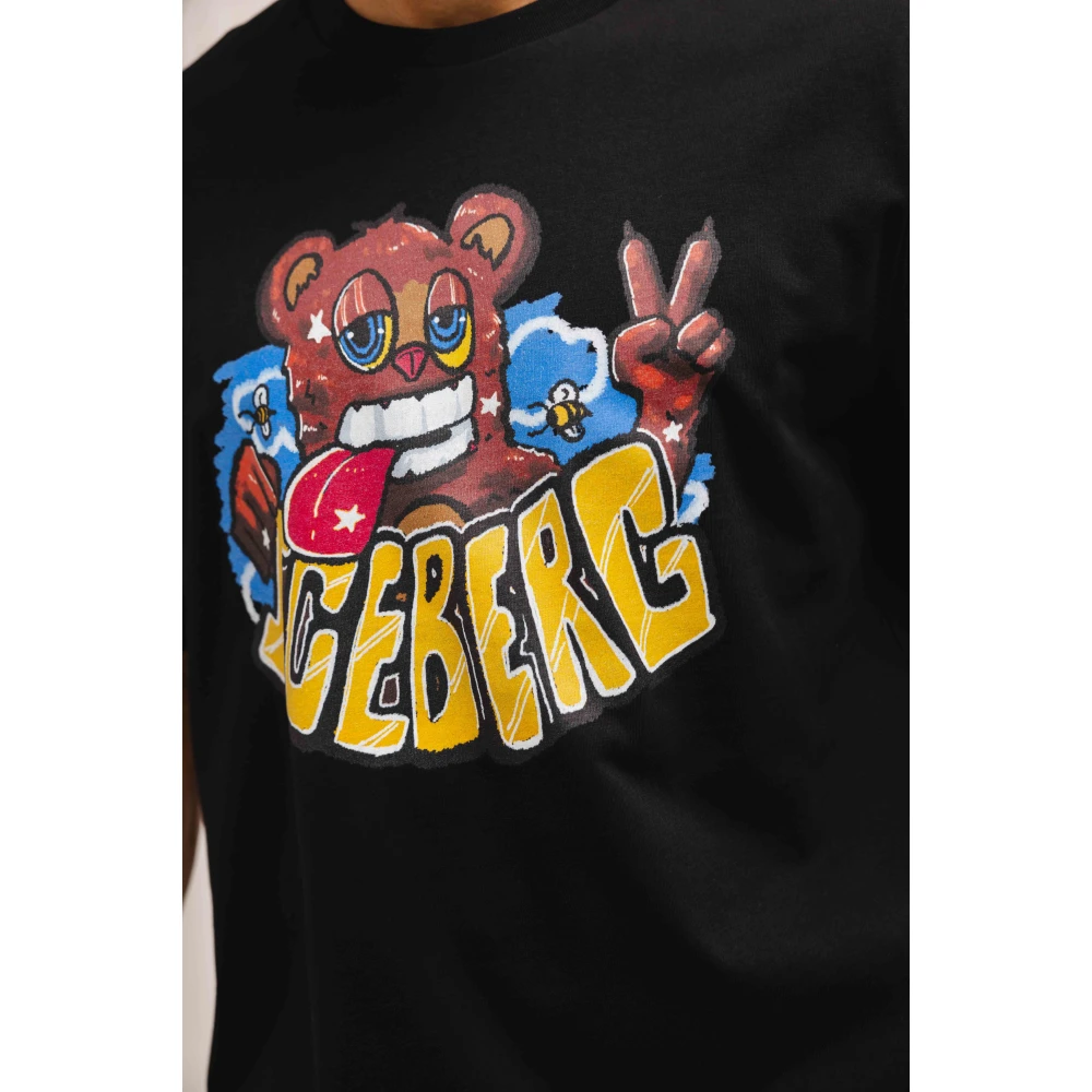 Iceberg 5D Cartoon T-Shirt Heren Zwart Black Heren