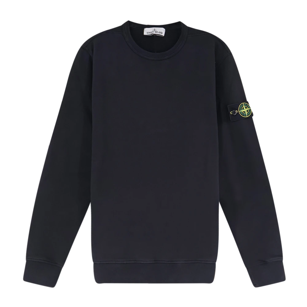 Stone Island Sweatshirts, Male, 3XL, Logo Patch Crewneck Sweatshirt Black