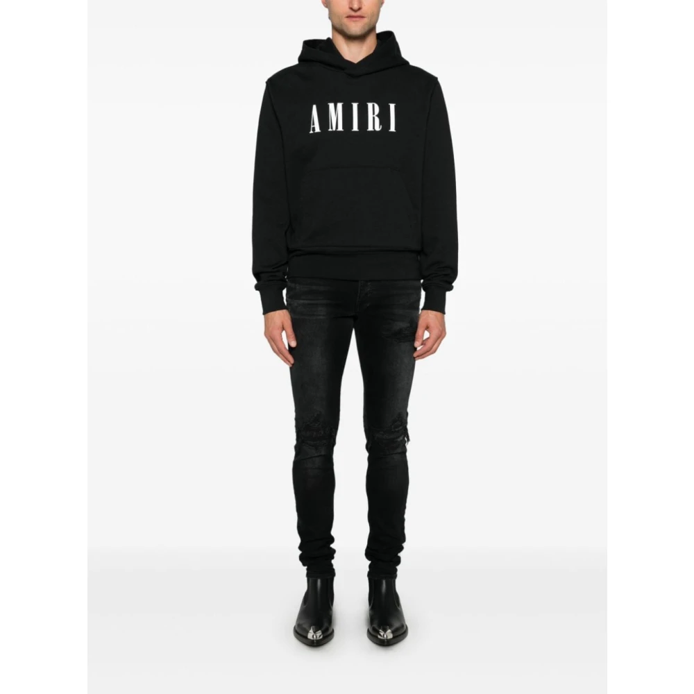 Amiri Zwarte Bandana Jacquard Skinny Jeans Black Heren