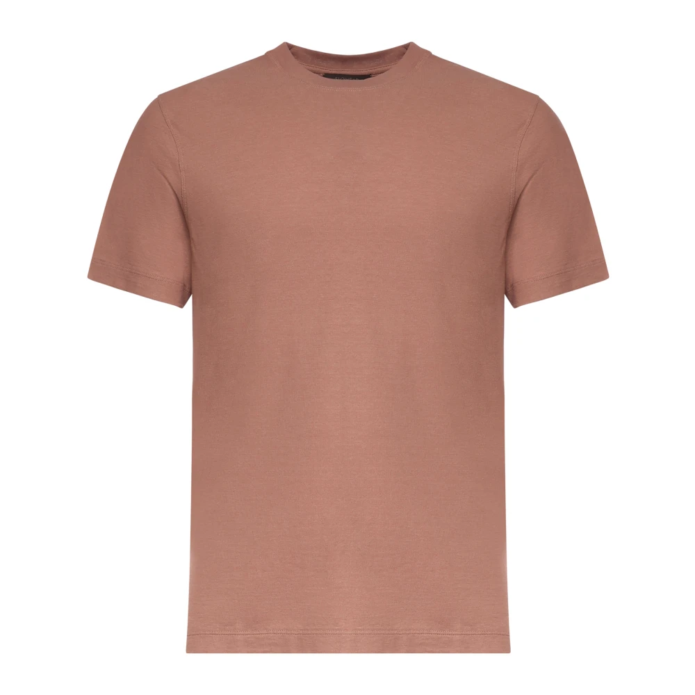 Zanone Mannelijk Roze Tops Heren, 2XL, T-Shirt Met Ronde Hals