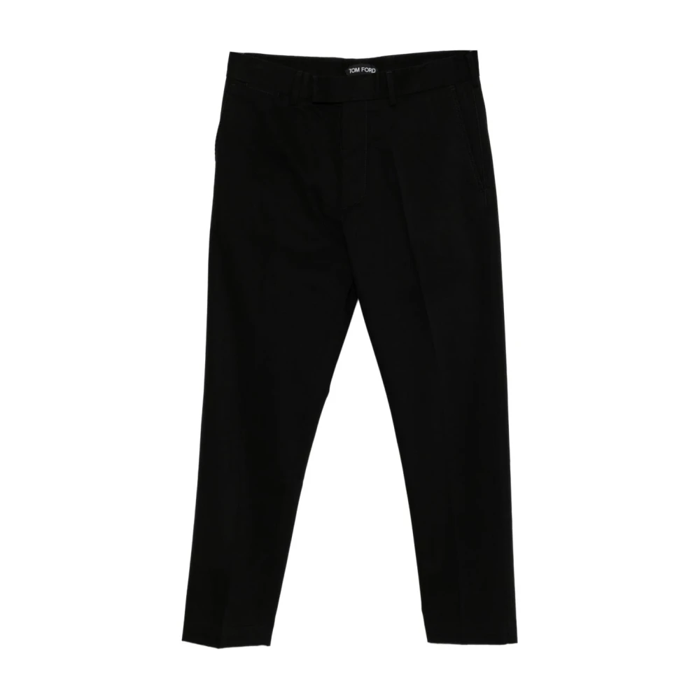 Tom Ford Men's Black Slim-Fit Trousers, W34, Brushed Cotton Drill Chino