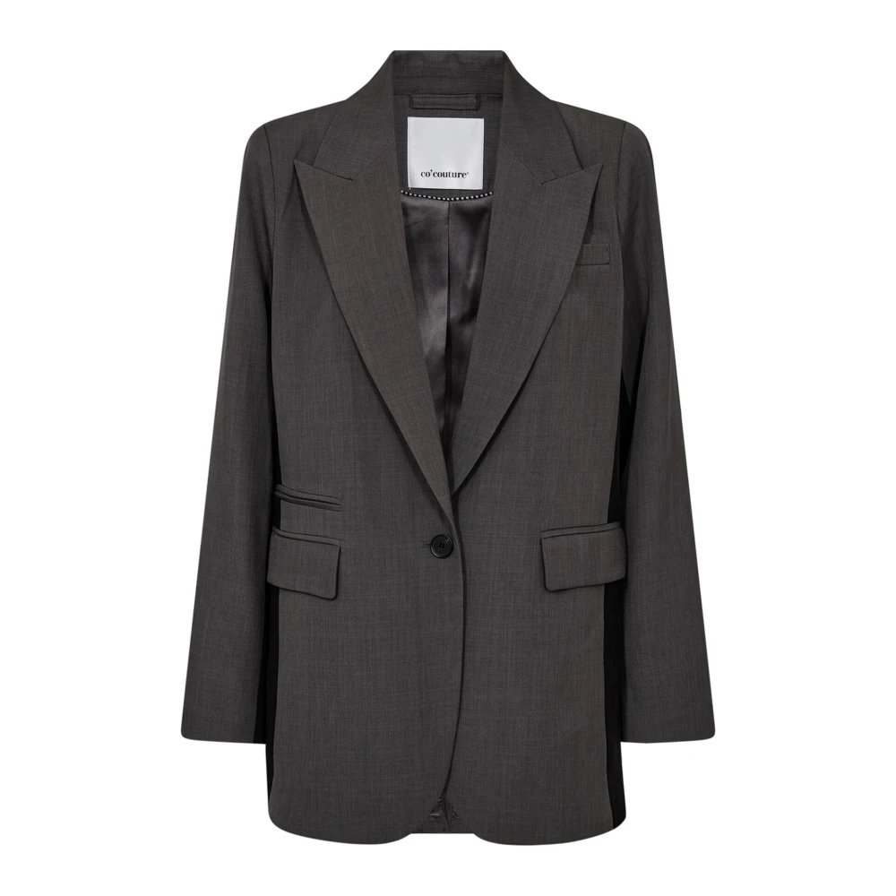 Co'Couture Oversize Panel Blazer Donkergrijs Gray Dames