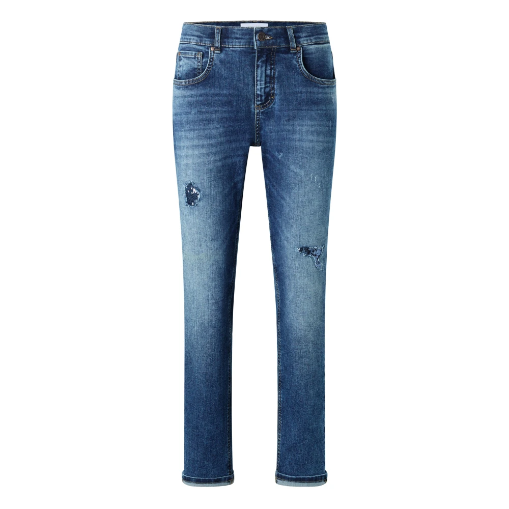Angels Paillet Vriendje Stijl Top Blue Dames