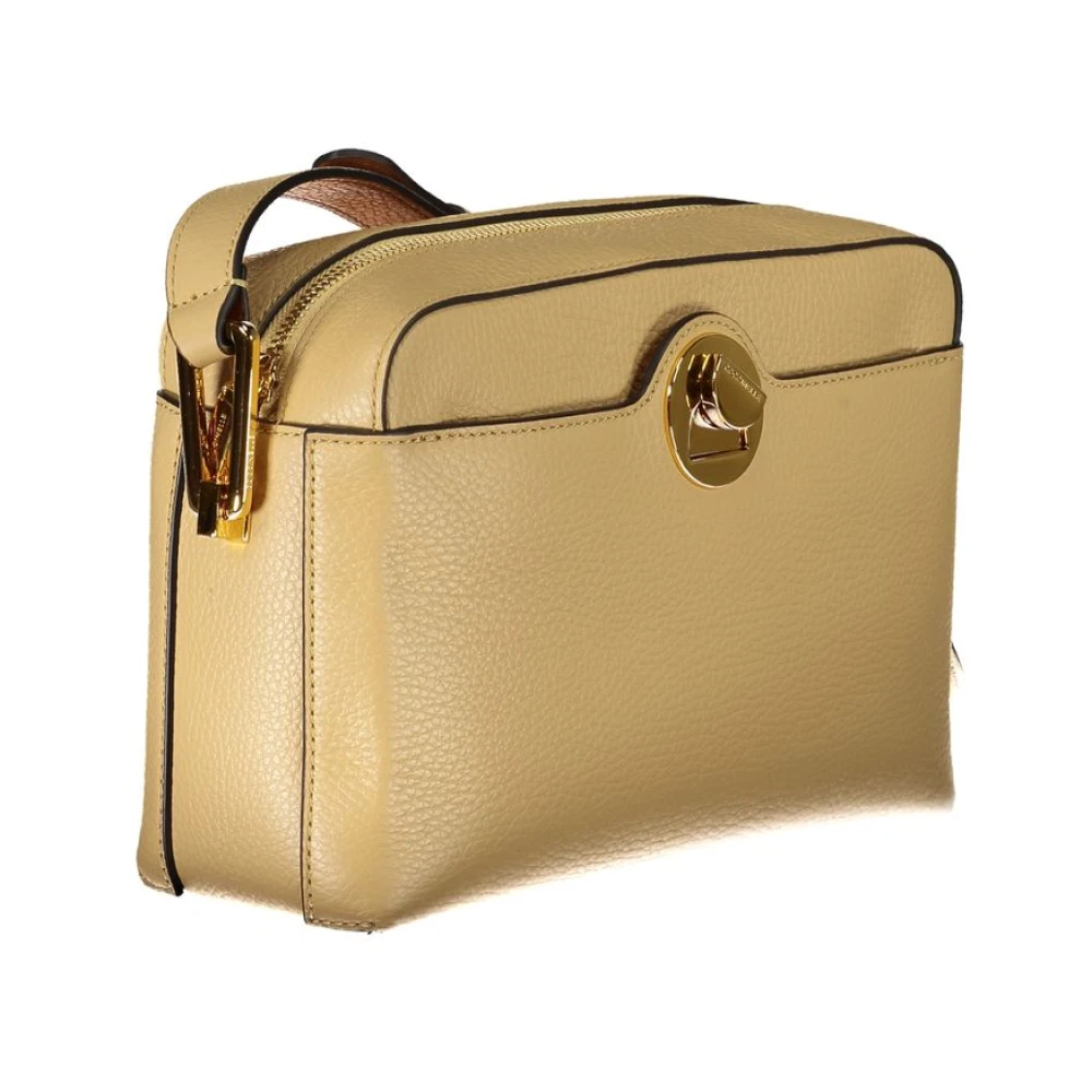 Coccinelle Beige Leren Schoudertas met Verstelbare Band Beige Dames