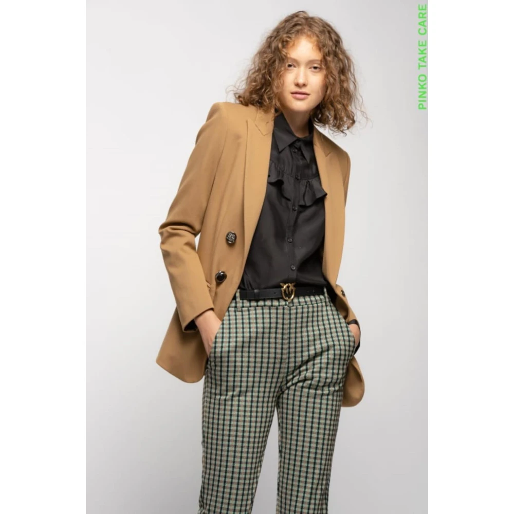pinko Bliksem 4 Jas Stof Brown Dames