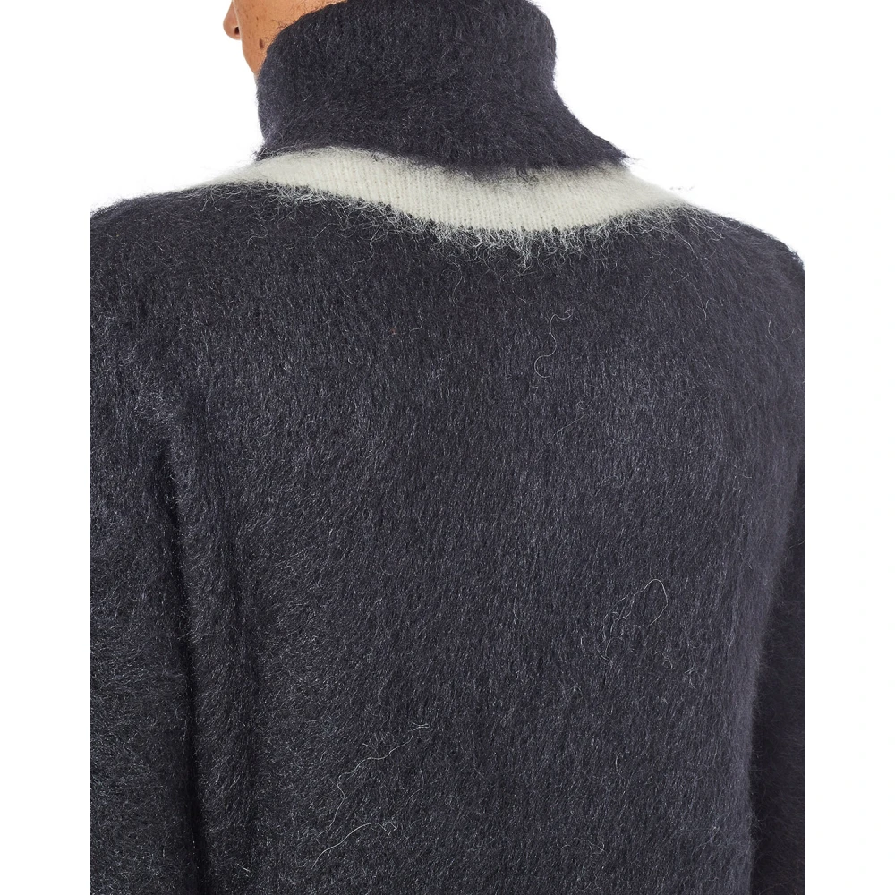 Moschino Lange Gebreide Jurk met Peace Intarsia Black Dames