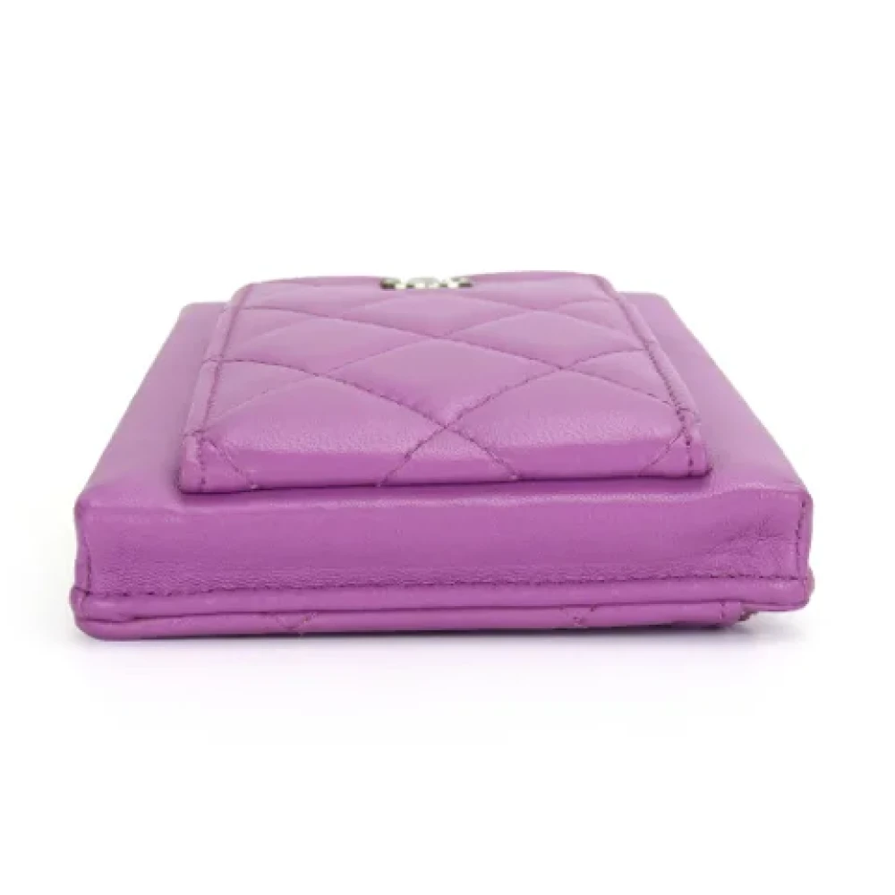 Chanel Vintage Pre-owned Leather crossbody-bags Purple Dames