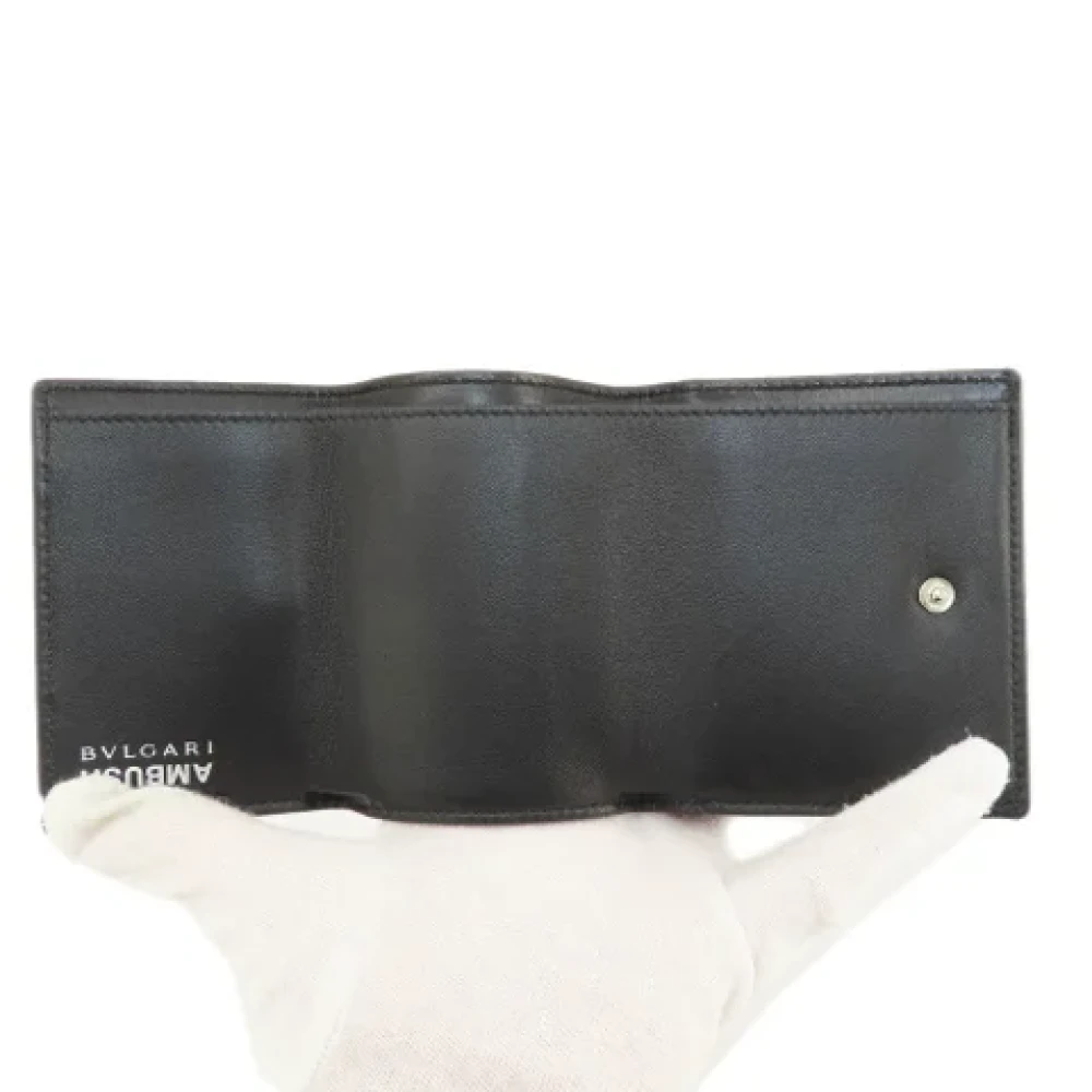 Bvlgari Vintage Pre-owned Leather wallets Black Dames