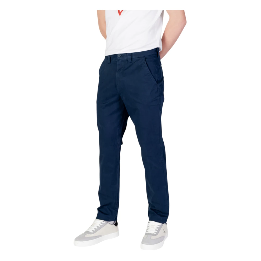 Tommy Jeans Slim Pants Lente Zomer Collectie Katoenmix Blue Heren