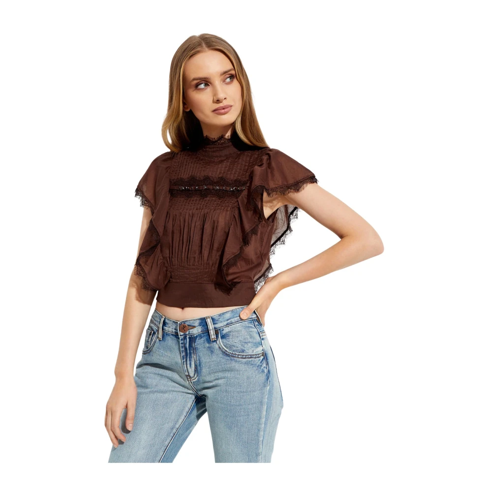 One Teaspoon Bruine Metal Adventure Blouse Brown Dames