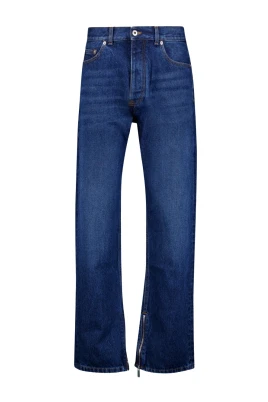 Blå Denim Dragkedja Skate Jeans