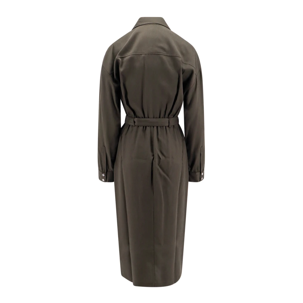 pinko Elegante Jurk met Riem en Zakken Green Dames