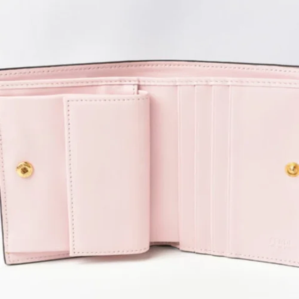 Fendi Vintage Tweedehands Roze Leren Portemonnee Pink Dames