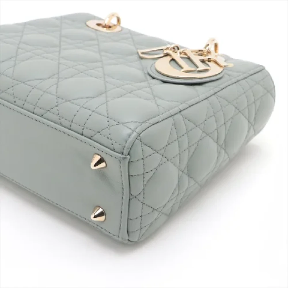 Dior Vintage Pre-owned Leather handbags Gray Dames