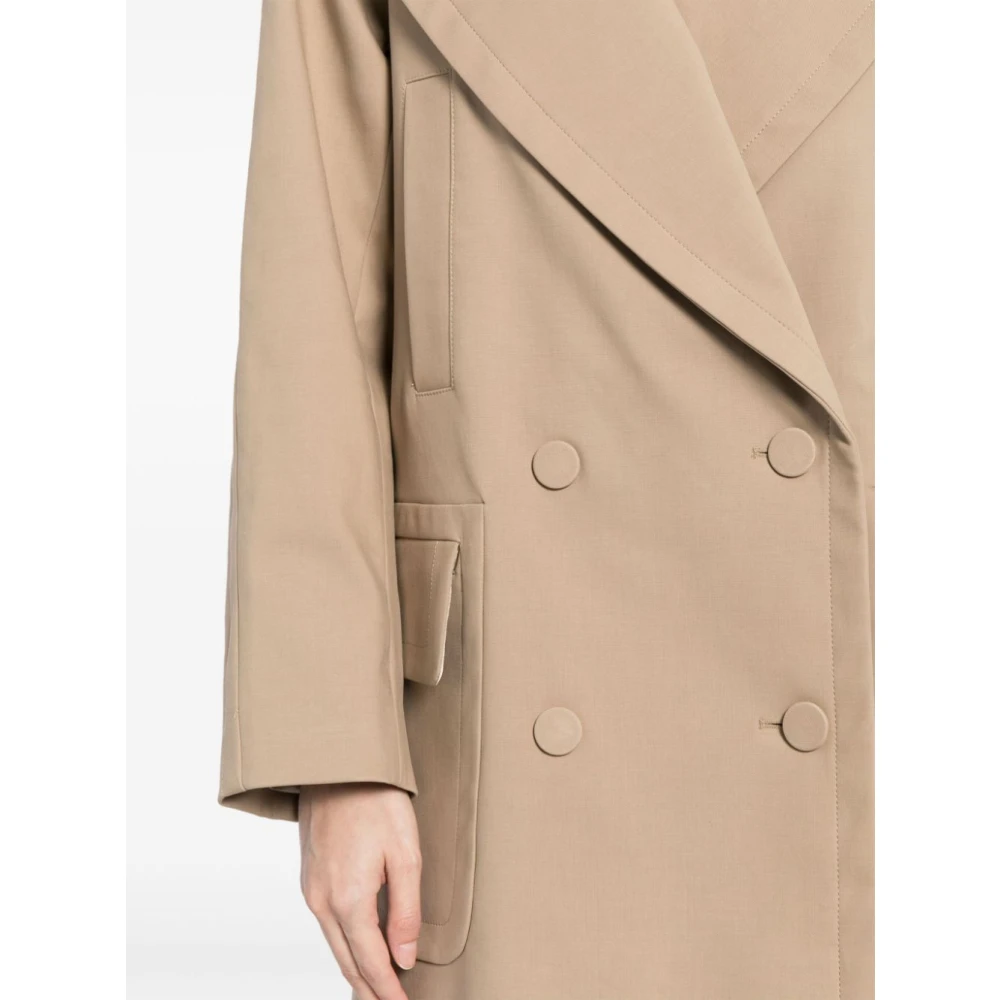Dries Van Noten Korte Trenchcoat met Zakken Beige Dames
