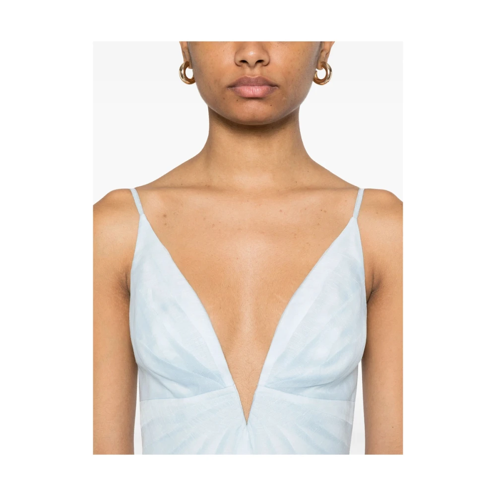 Zimmermann Lichtblauwe Spaghetti Strap Jurk Blue Dames