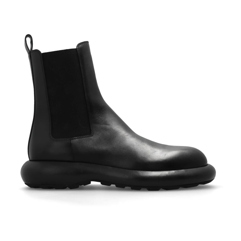 Jil Sander Men's Black Chelsea Boots, 7 Uk, Leather Ankle Boots