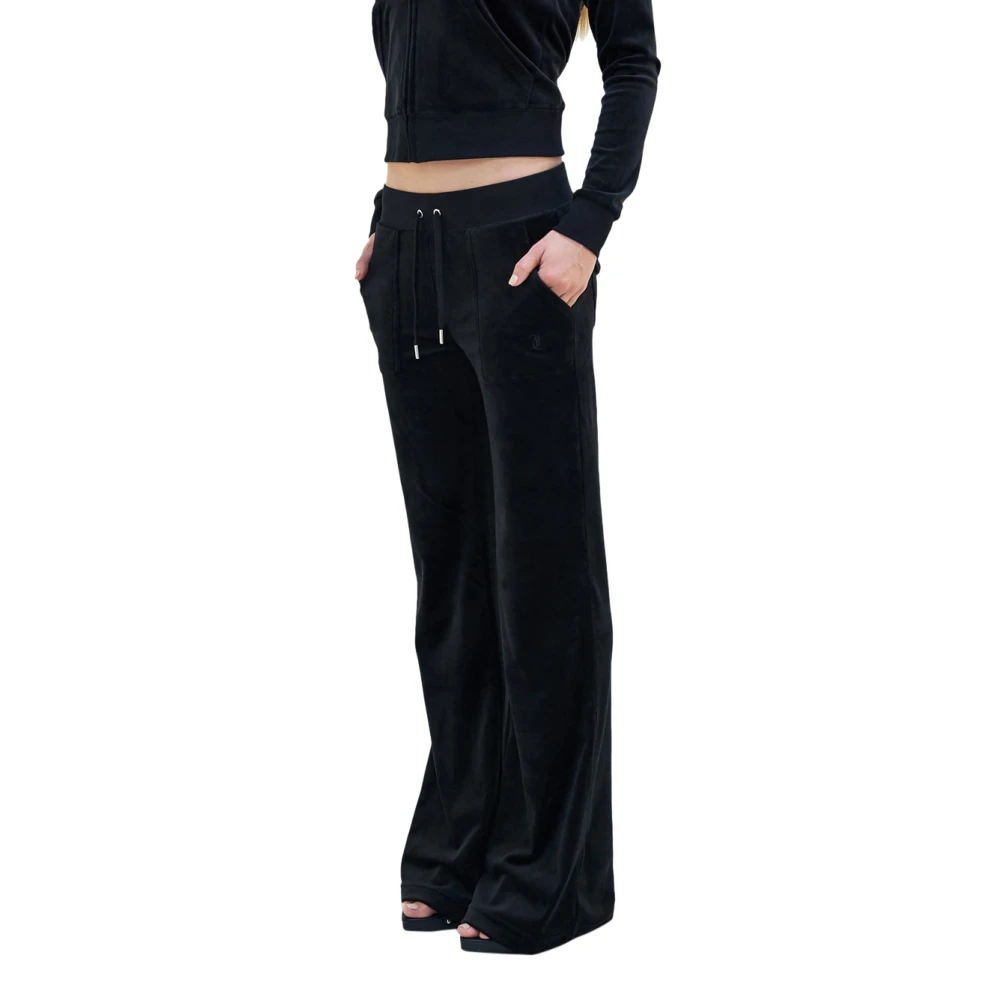 Juicy Couture Zwarte Fluwelen Broek met Zakken Black Dames