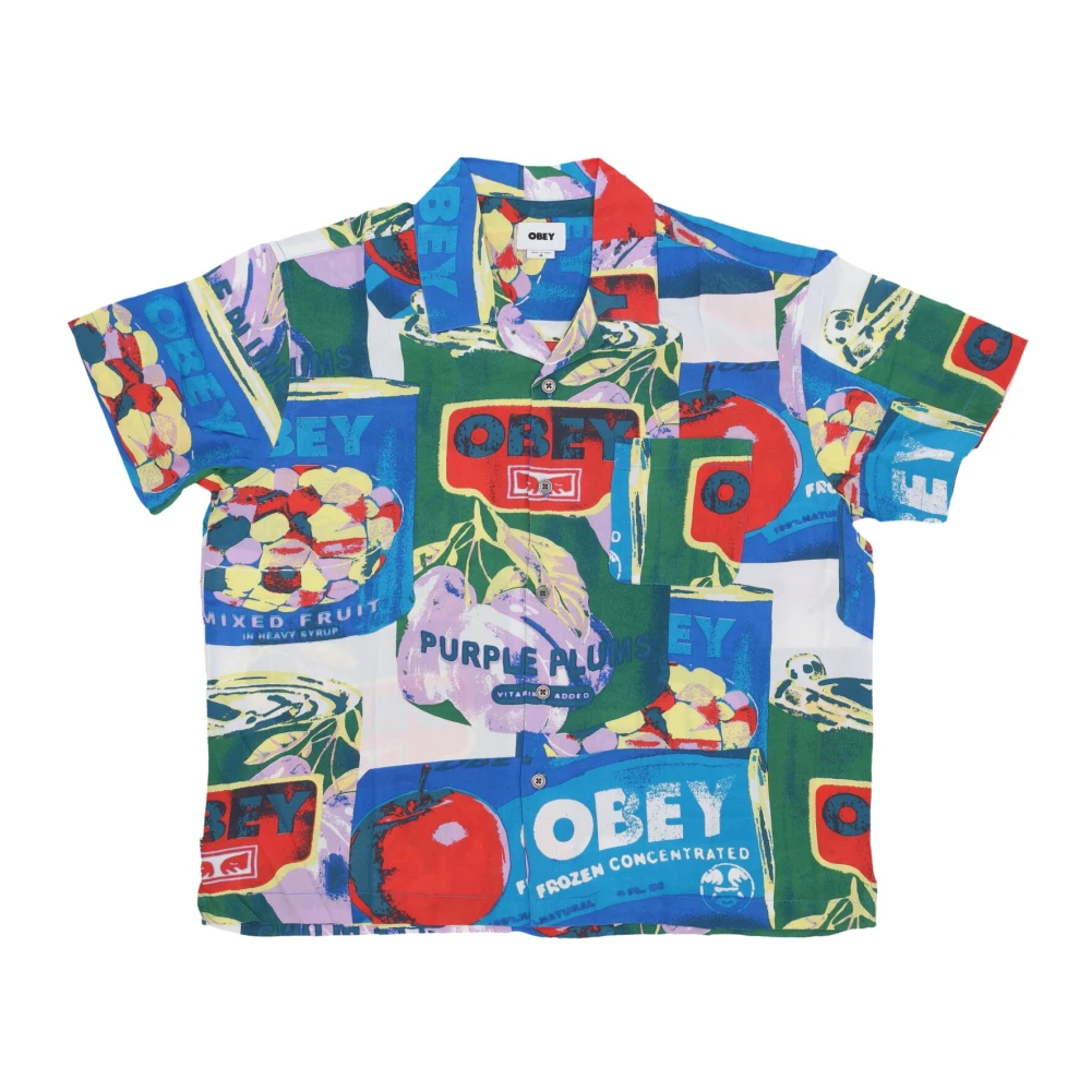 Obey Multicolor Black Multi Woven Short Sleeve Shirt - Male - Short Sleeve Shirts - L - Shirts