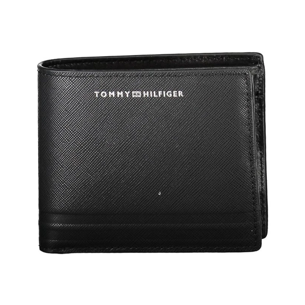 Tommy Hilfiger Men's Black Leather Wallet With Coin Purse