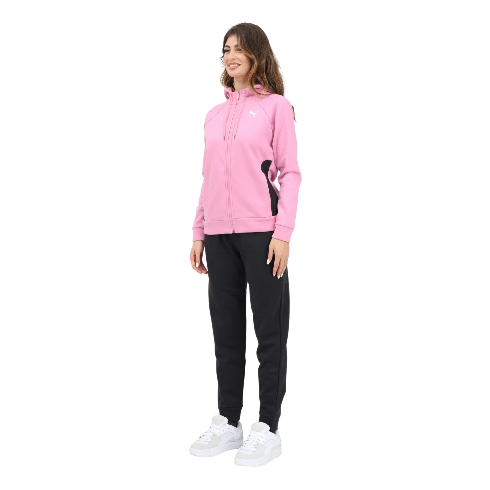 Puma Sporty Classic Pink and Black Tracksuit Multicolor Dames
