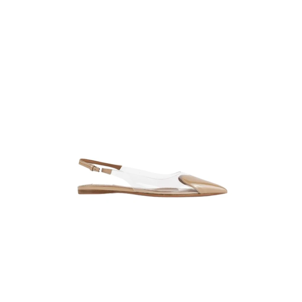 Alaïa Beige Patent Leren Hart Slingback White Dames