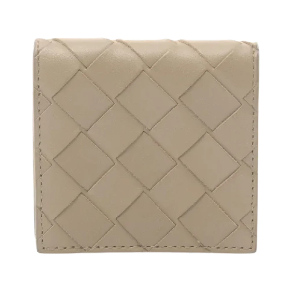 Bottega Veneta Vintage Pre-owned Leather wallets Beige Dames