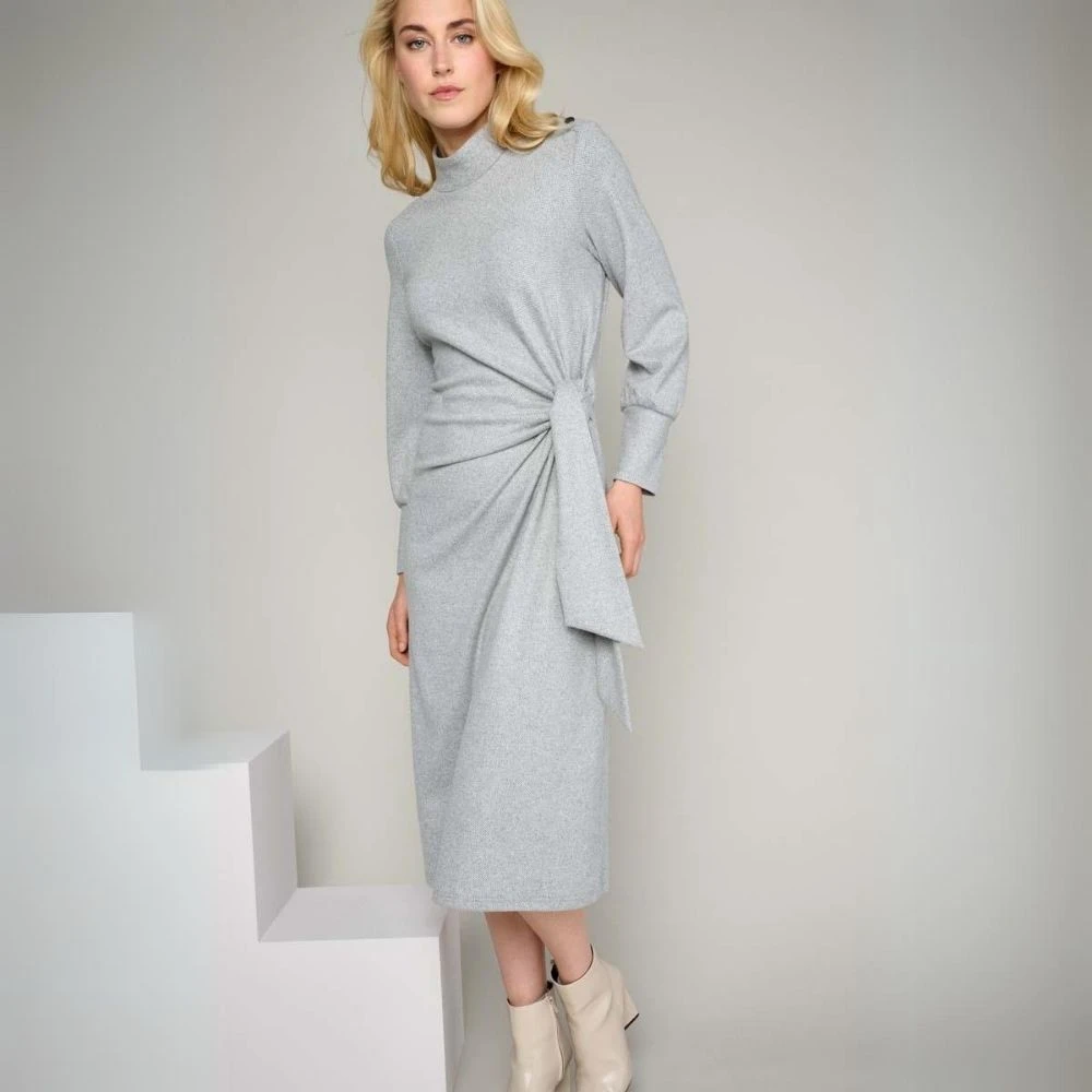 Marie Méro Grijze Strik Taille Jurk Gray Dames