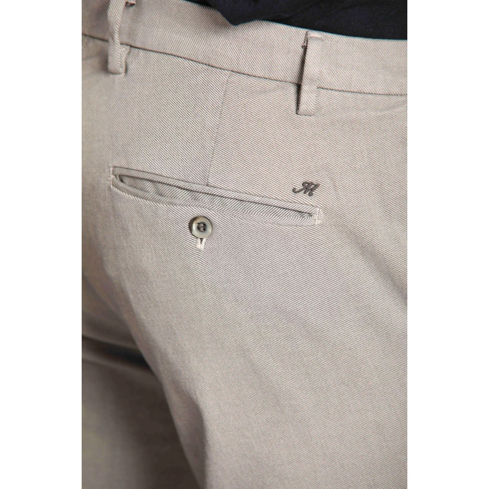Mason's Slim Fit Katoenen Chino Broek met Micro Patroon Gray Heren