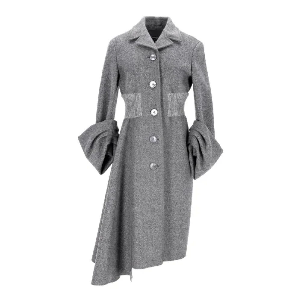 Prada Vintage Pre-owned Wool outerwear Gray Dames