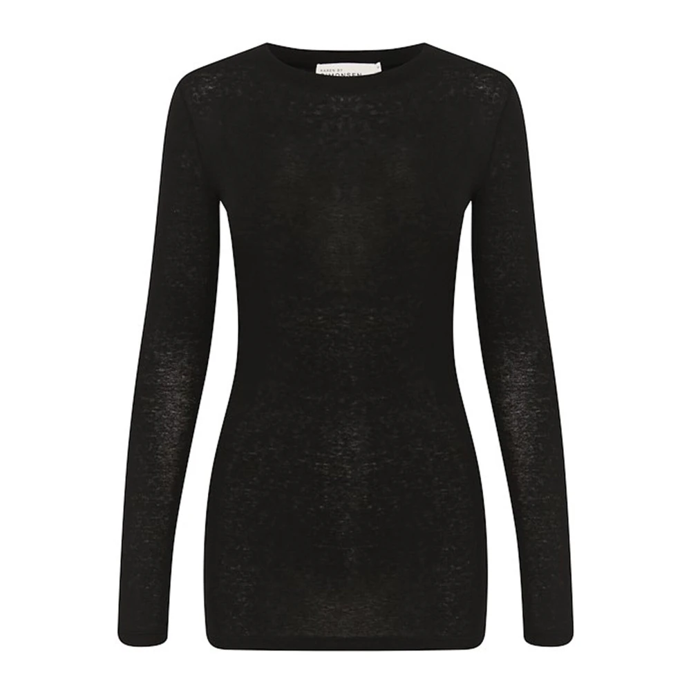 Karen By Simonsen Women's Black Long Sleeve T-Shirts, 2XS, Meteorite Long Sleeve Round Neck Top