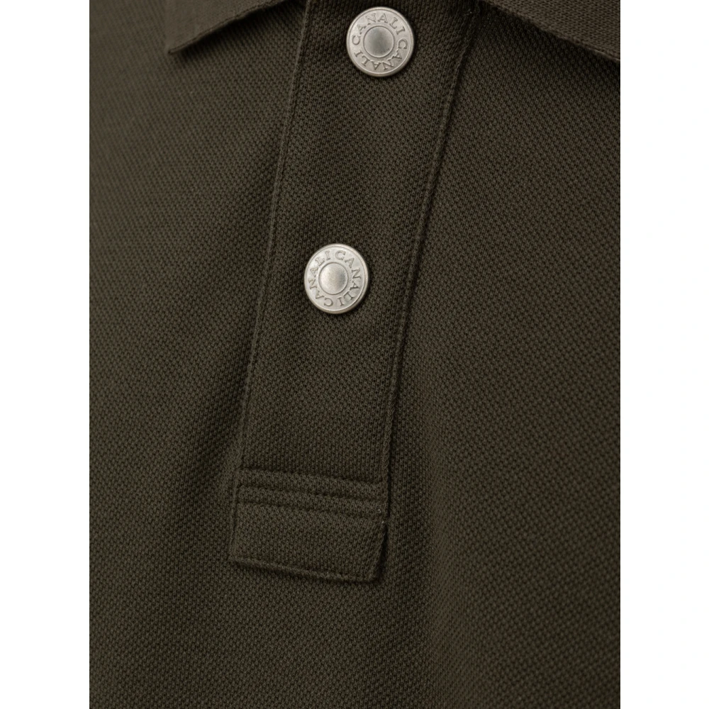 Canali Groene polo met korte mouwen Green Heren
