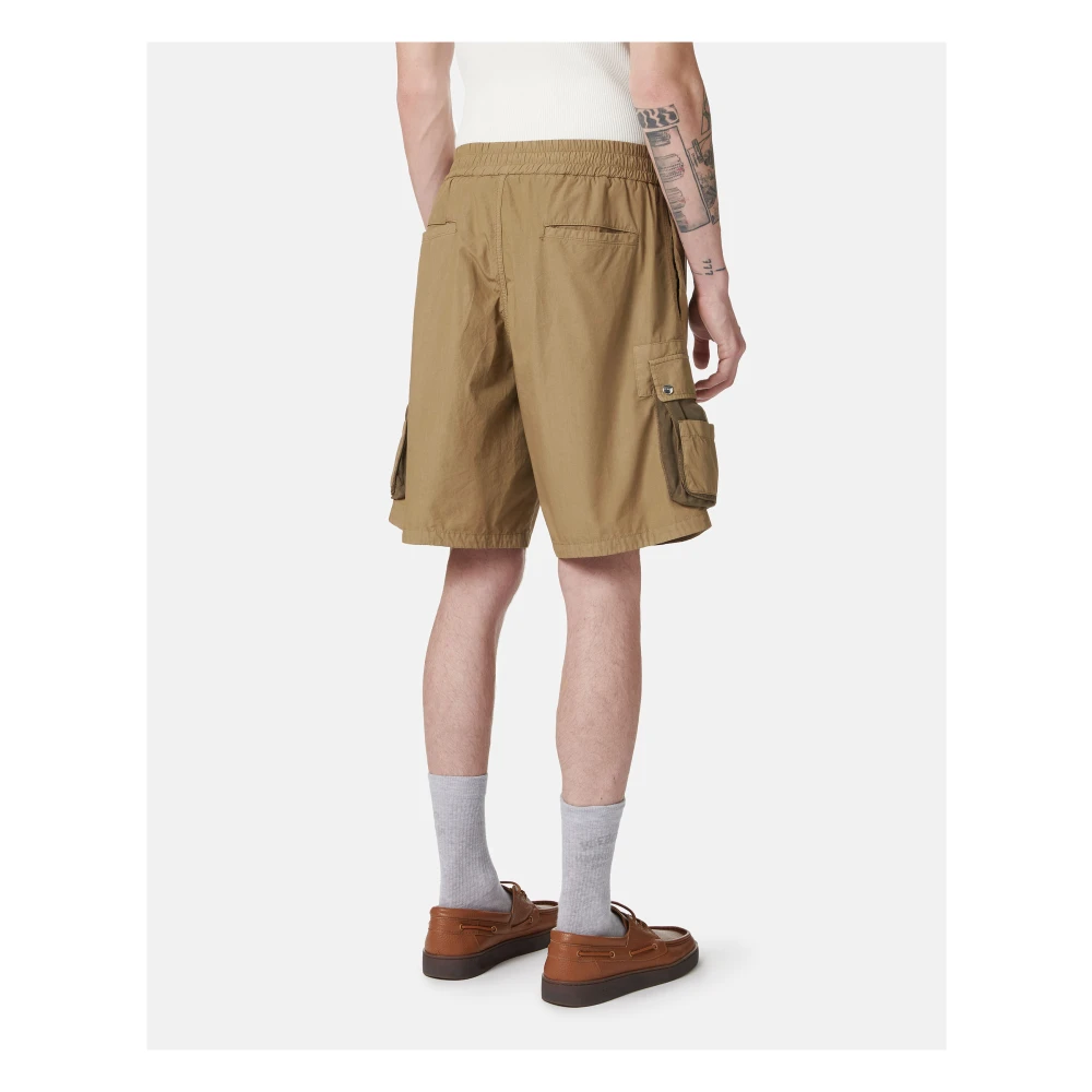 Iceberg Modderkleurige parachute canvas Bermuda shorts Beige Heren