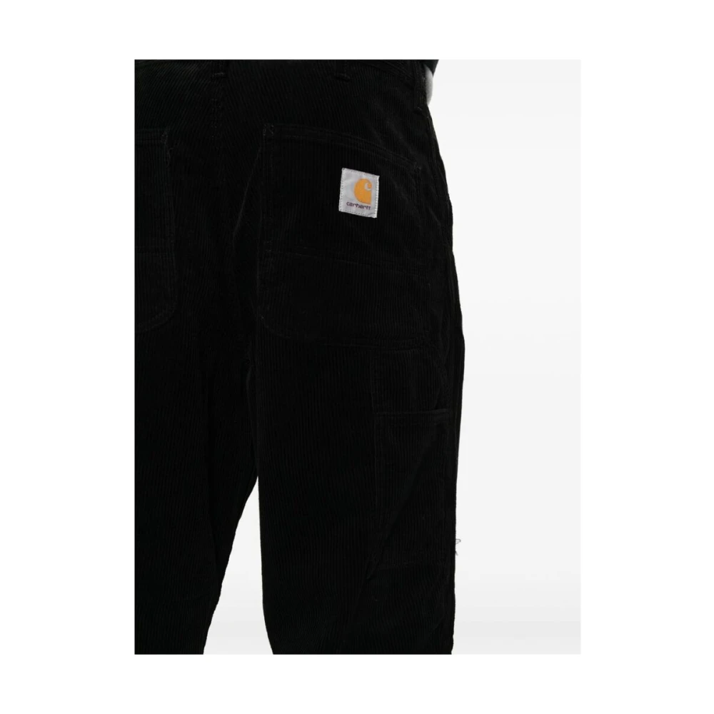 Carhartt WIP Zwarte Corduroy Straight Leg Jeans Black Heren