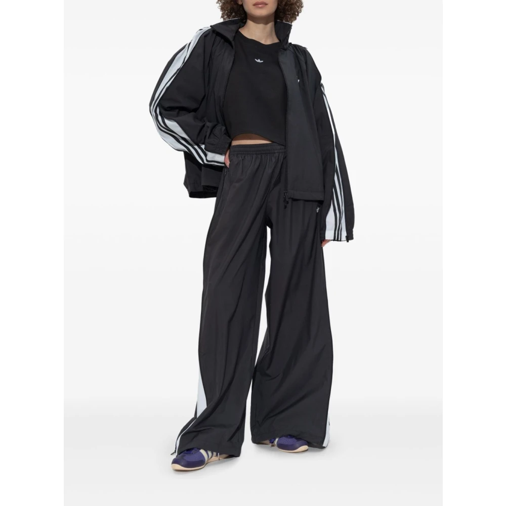 Adidas Zwarte Rasant Broek met Ritsdetails Black Dames