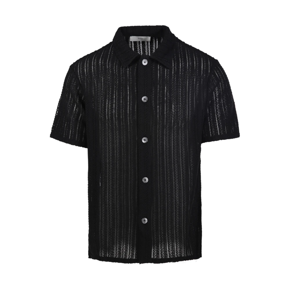 Dunst Zwart Gestreept Gehaakt Shirt Black Heren