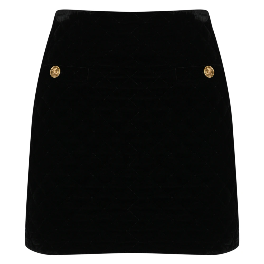 Twinset Fluwelen Gewatteerde Rok Zwart Black Dames