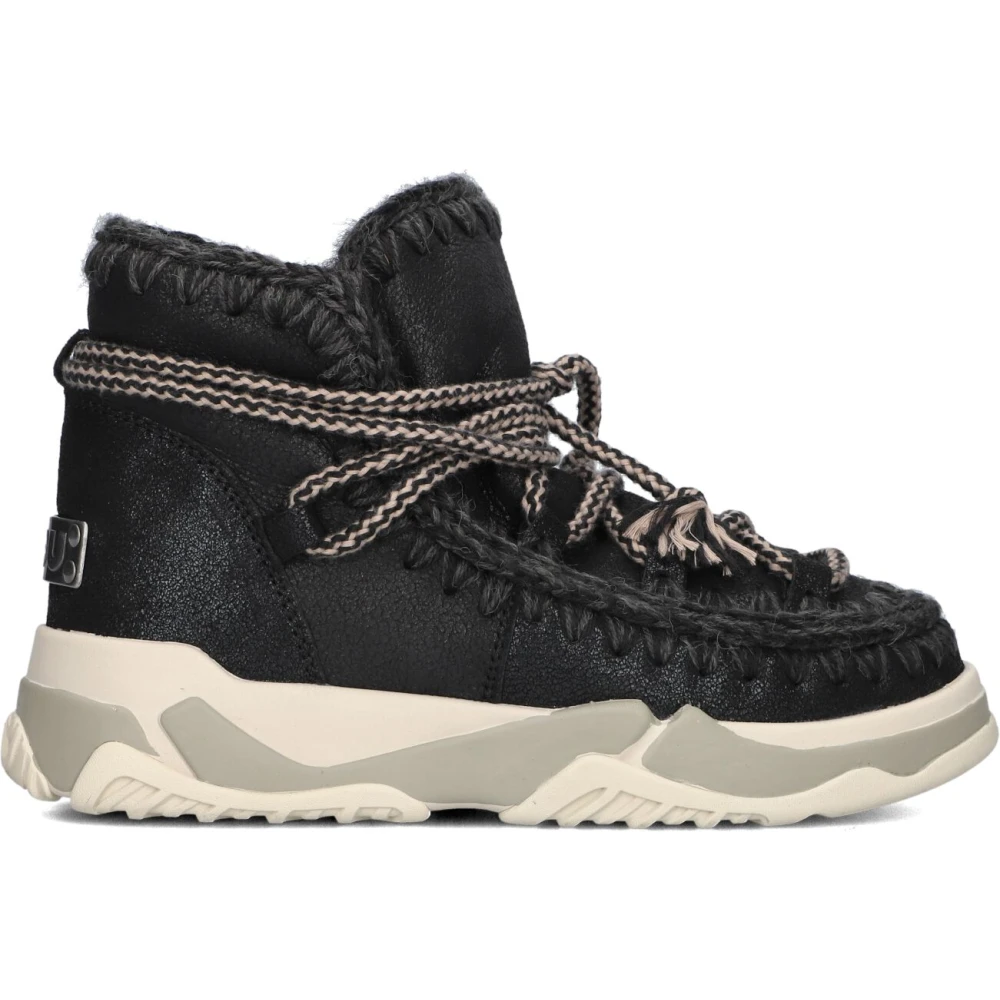Mou Donna Cracked Black Sneakers Scoubidou Lace - Immagine 2