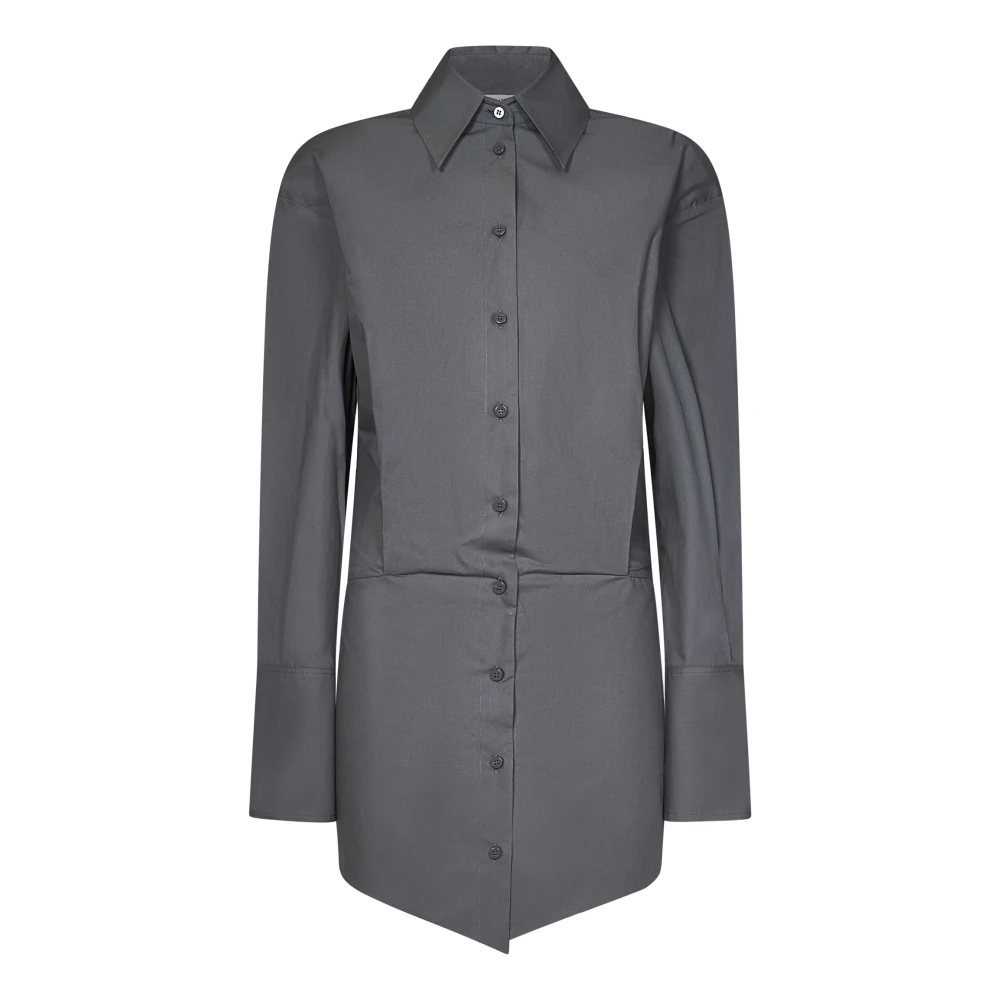 The Attico Grijze Overhemdjurk met Asymmetrische Zoom Gray Dames